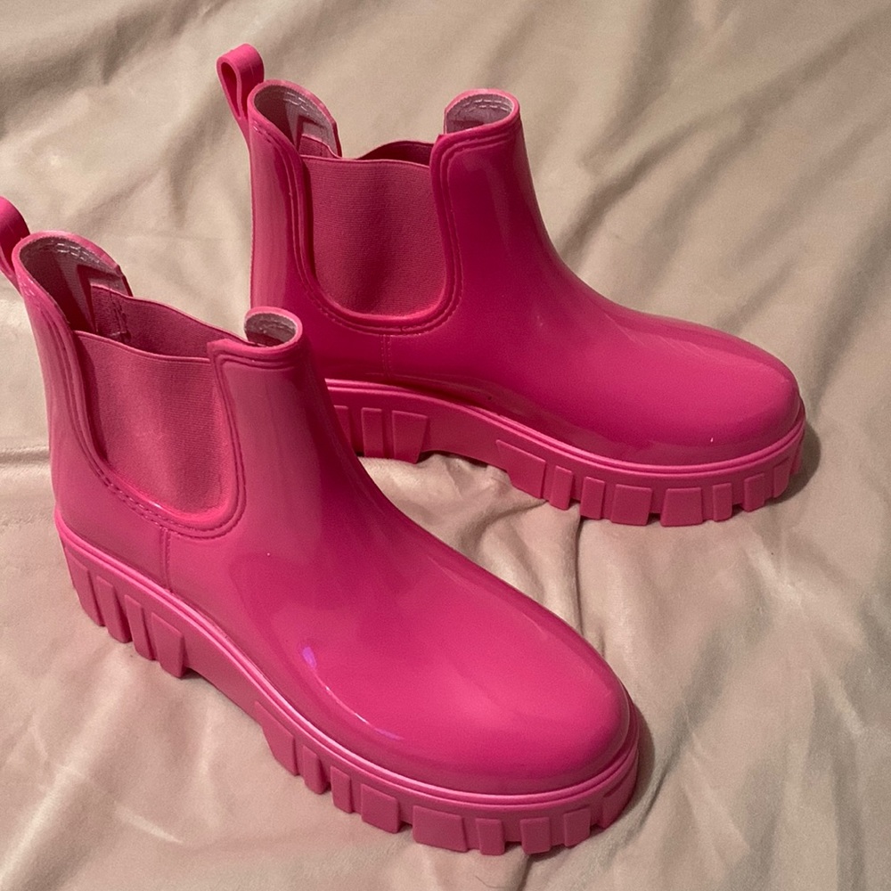 Size 9 , Women , Hot Pink , Low Cut, Rain Boots